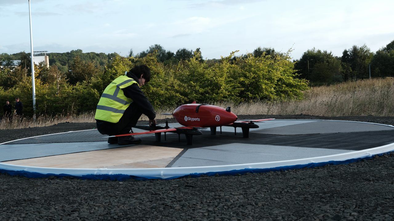 Drone carries NHS lab samples between health boards in Scottish first