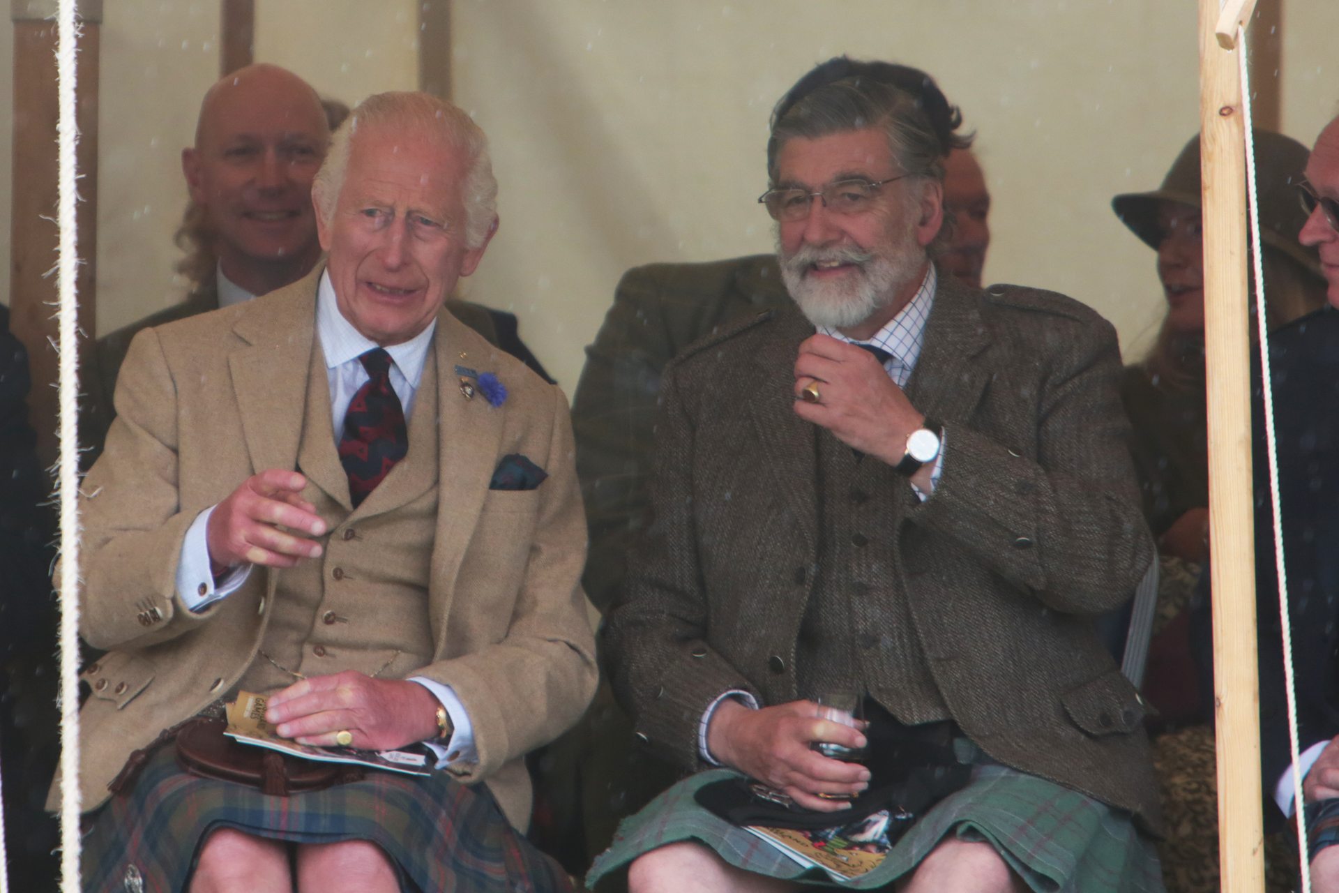 King Charles III (left) during the Mey Highland Games at the John O'Groats Showground in Caithness. Picture date: Saturday August 3, 2024.