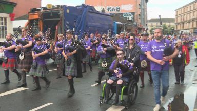 Hundreds line streets in Glasgow to celebrate launch of The World Pipe Band Championships and Piping Live!