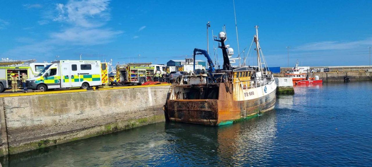 Man taken to hospital after three become unwell on boat at Fraserburgh Harbour