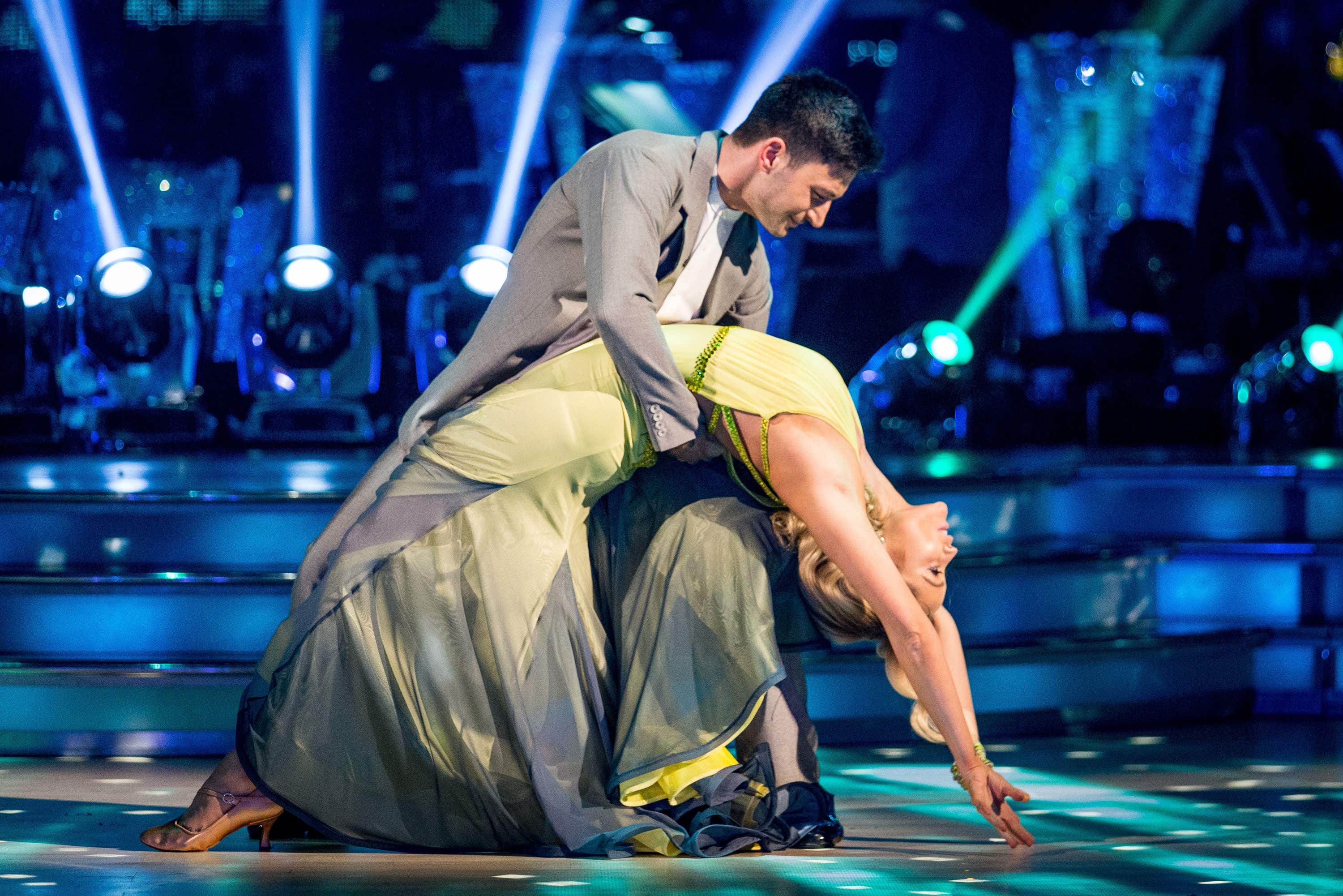 Laura Whitmore with her dance partner Giovanni Pernice in 2016 (Guy Levy/BBC/PA) 