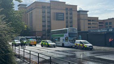 Pedestrian hit by double decker outside Buchanan Bus Station