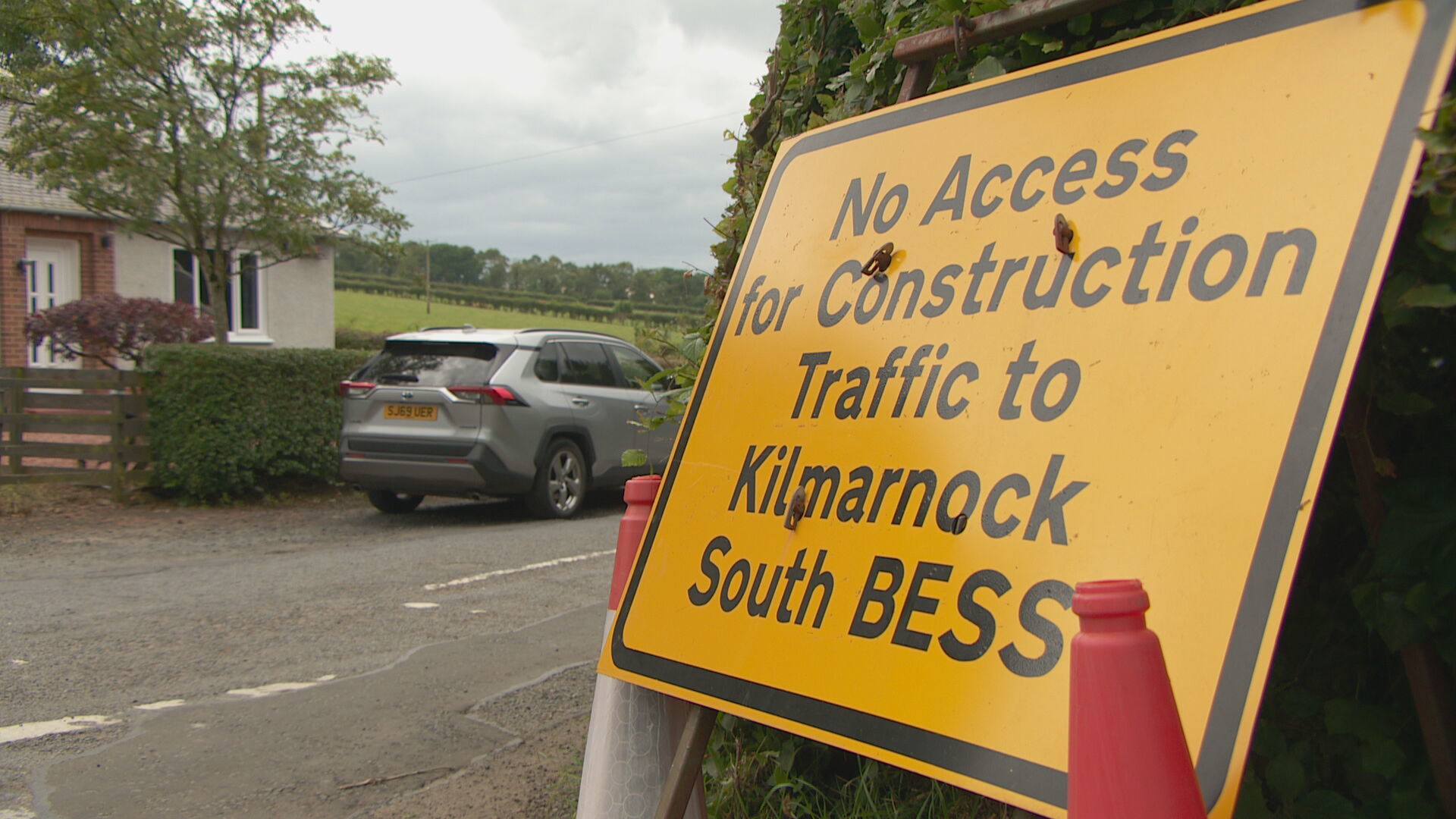 The C road through Kilmarnock is being widened as part of construction works