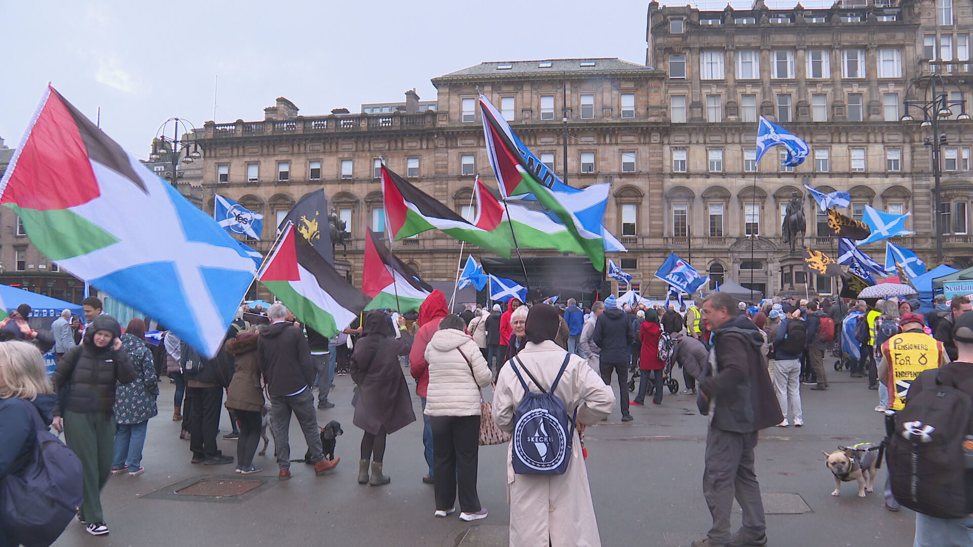 The Hope Over Fear rally was held in Glasgow's George Square on Saturday