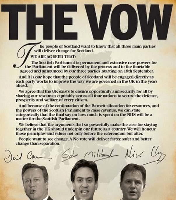 The Vow appeared on the front page of The Daily Record.