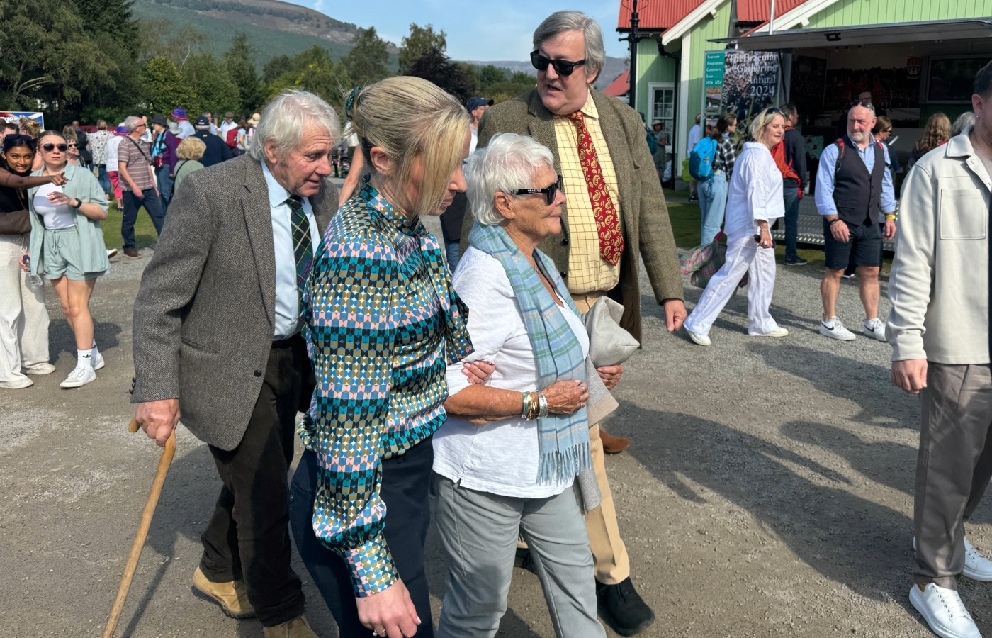 Dame Judi Dench and Stephen Fry at the Braemar Gathering Highland games.