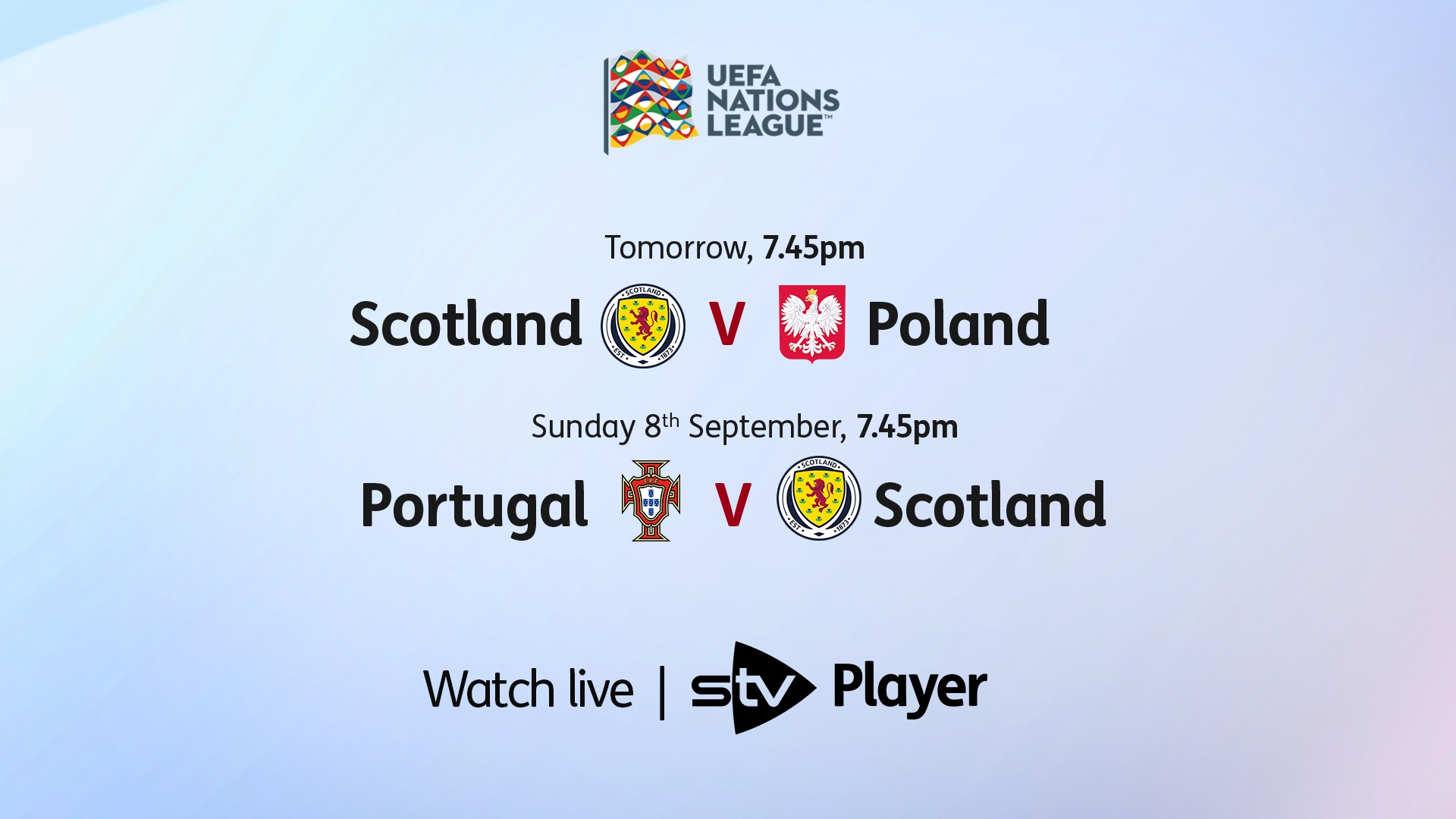 Scotland's Nation League games to be shown live on STV Player