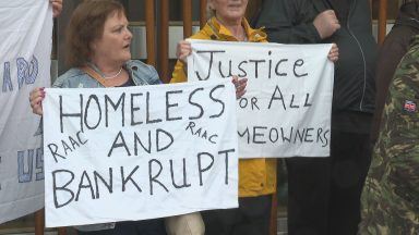 Residents protest outside Holyrood over RAAC affected homes