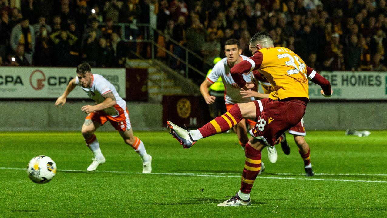 Lennon Miller’s late penalty earns Motherwell Premier Sports Cup semi-final spot