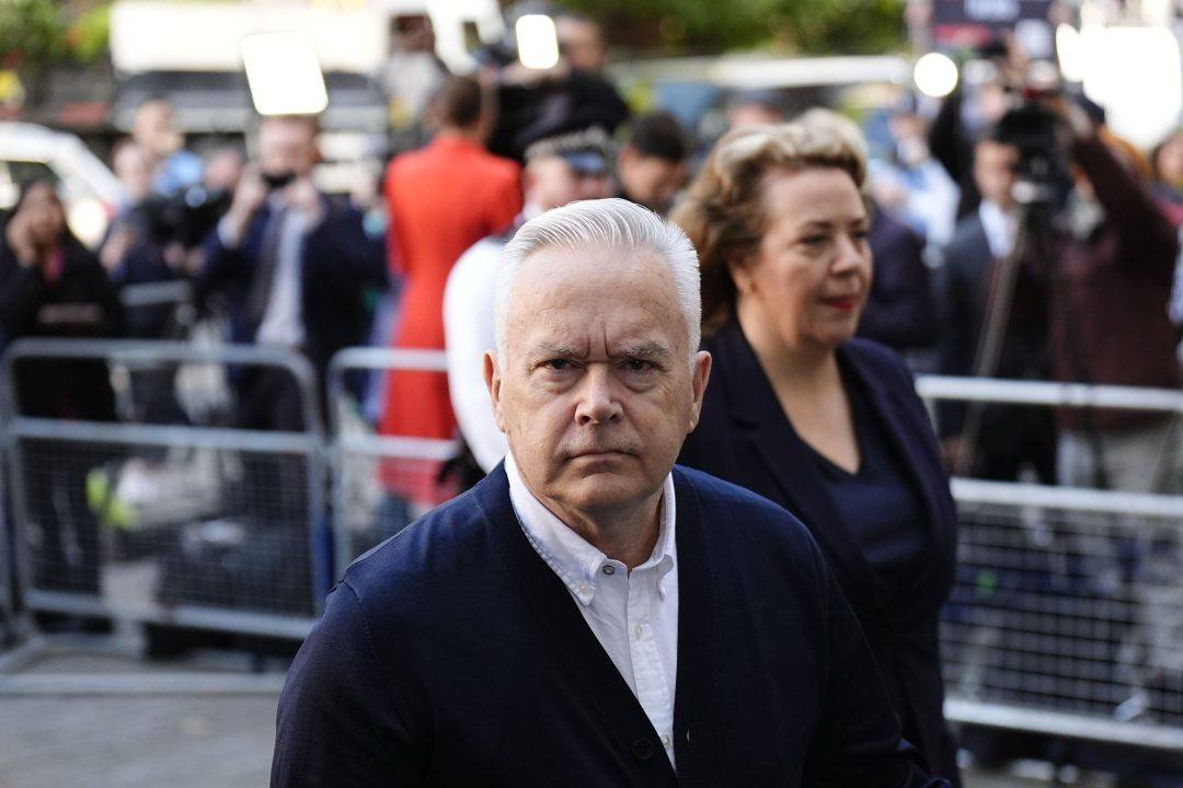 Huw Edwards arrives at court to be sentenced for indecent images offences