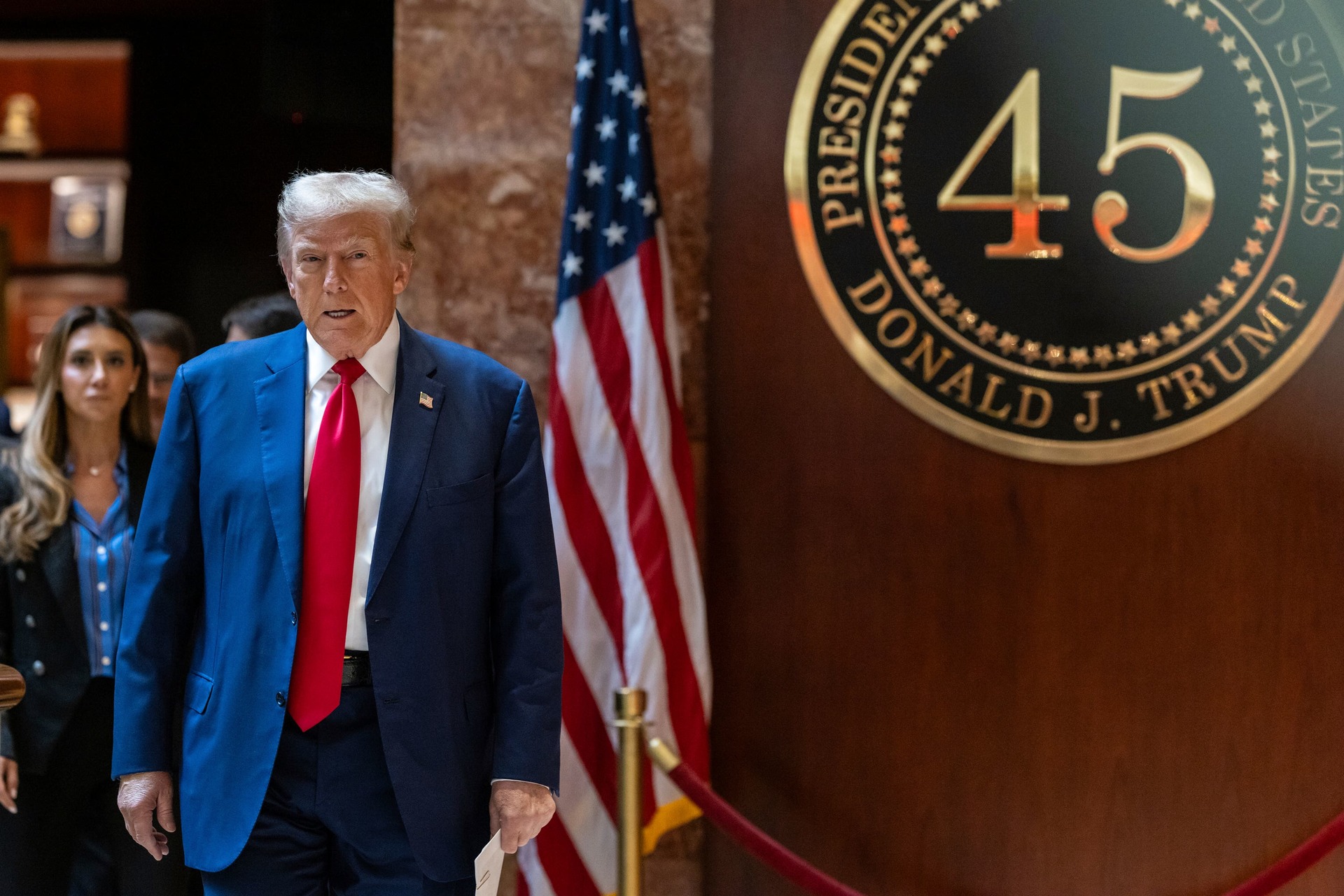 The sentencing of the former president will come several weeks after the final votes are cast in the November election (AP Photo/Stefan Jeremiah) 