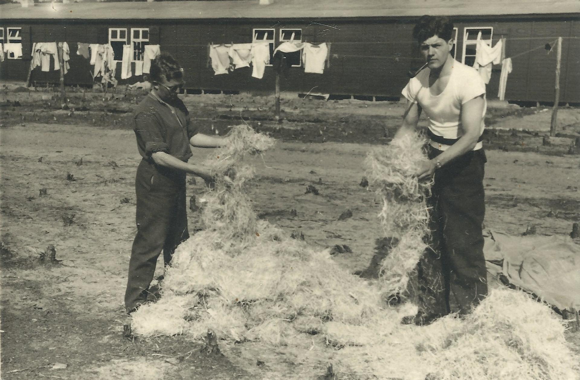 Sandy Gunn, right, was shot dead for his role in the Great Escape 80 years ago