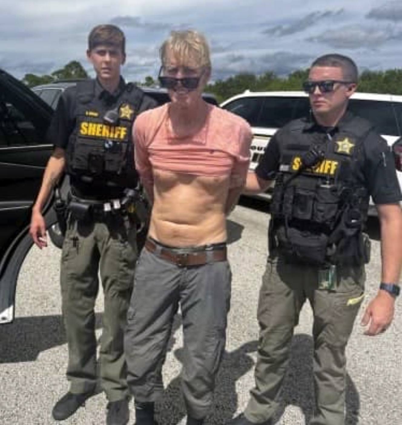 Police arrest Ryan Routh, the man suspected in the apparent assassination attempt of Donald Trump, on Sunday (Martin County Sheriff’s Office via AP) 