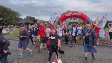 Tartan-clad walkers out in force as annual Kiltwalk returns to Edinburgh