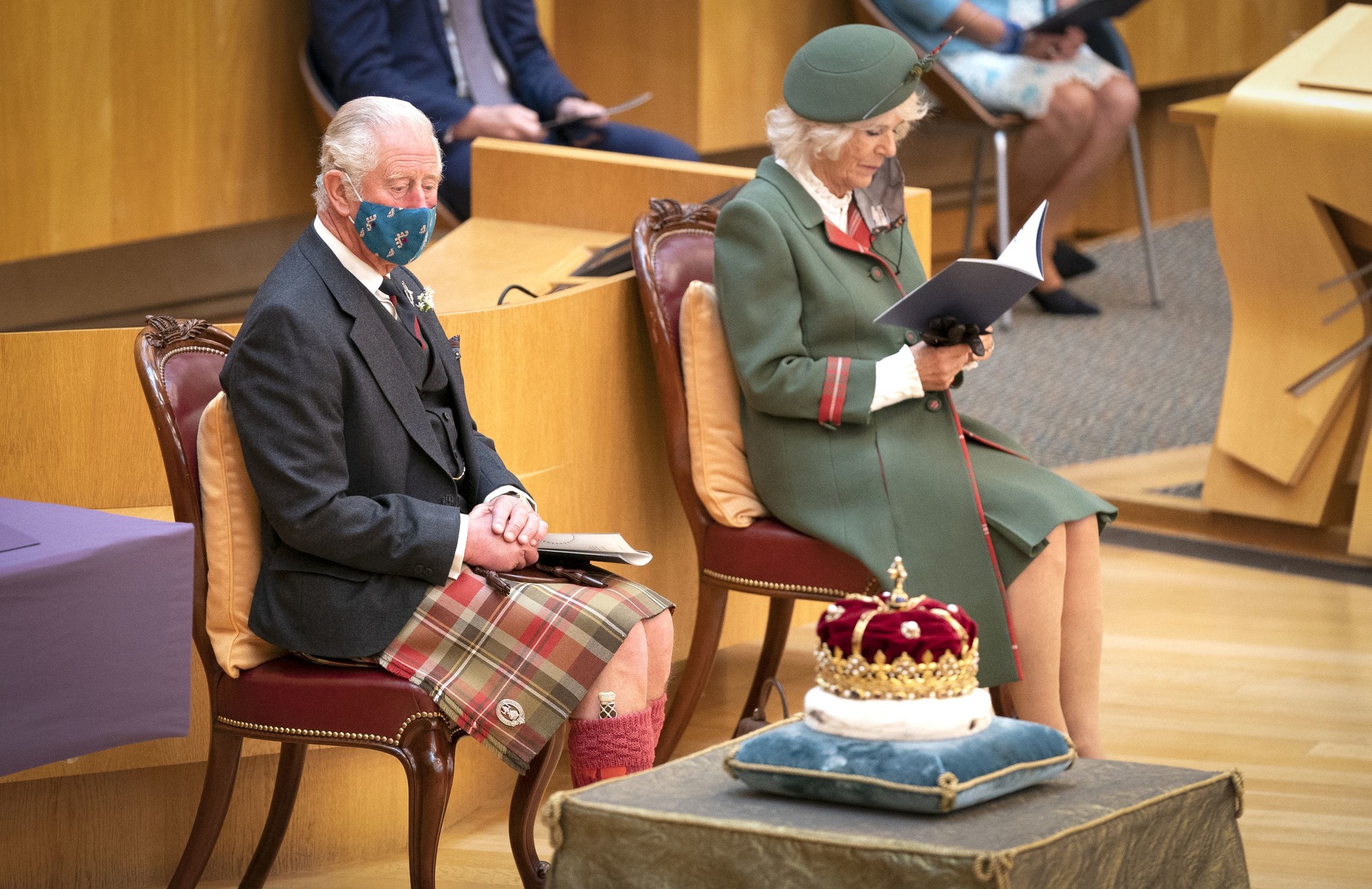 Charles and Camilla visiting the Scottish Parliament in 2021.