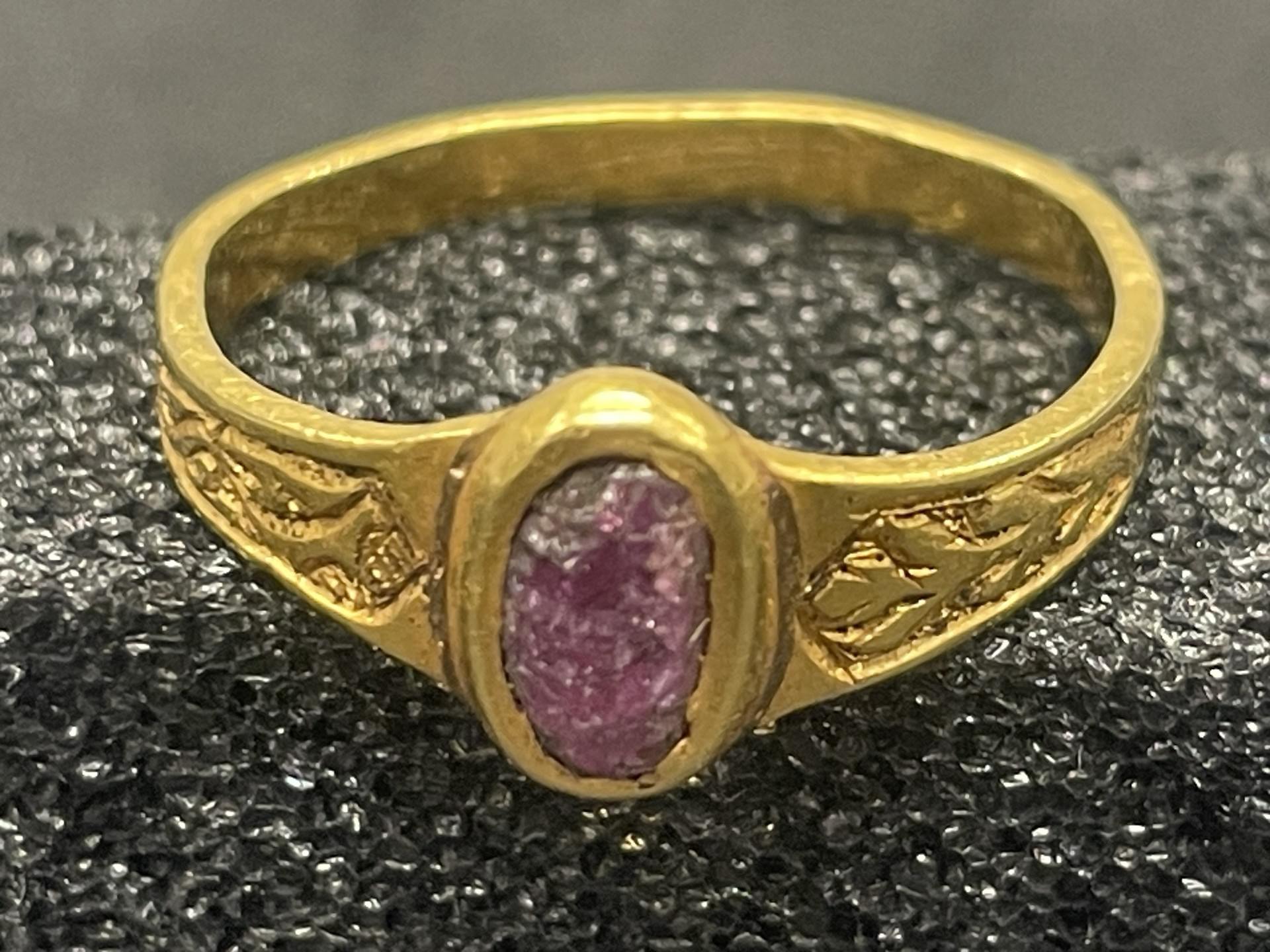 Gold ring discovered at Dundonald Castle in Ayrshire.