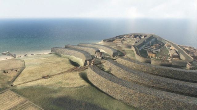 A reconstruction of what the Pictish settlement may have looked like (University of Aberdeen/Alice Watterson/PA).