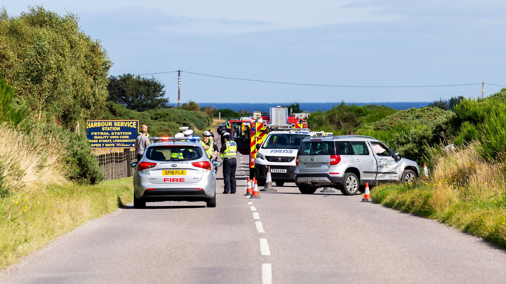 Emergency services were called to the eastbound carriageway of the B9040 on Sunday around 1pm following reports of a collision.