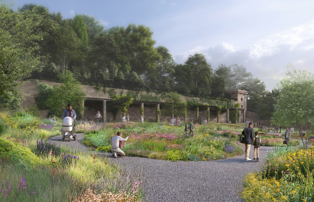 The East Garden will be designed as an extensive flower garden.