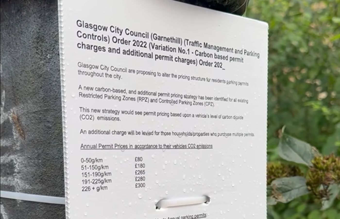 Carbon-based parking permits could soon be in place in Glasgow