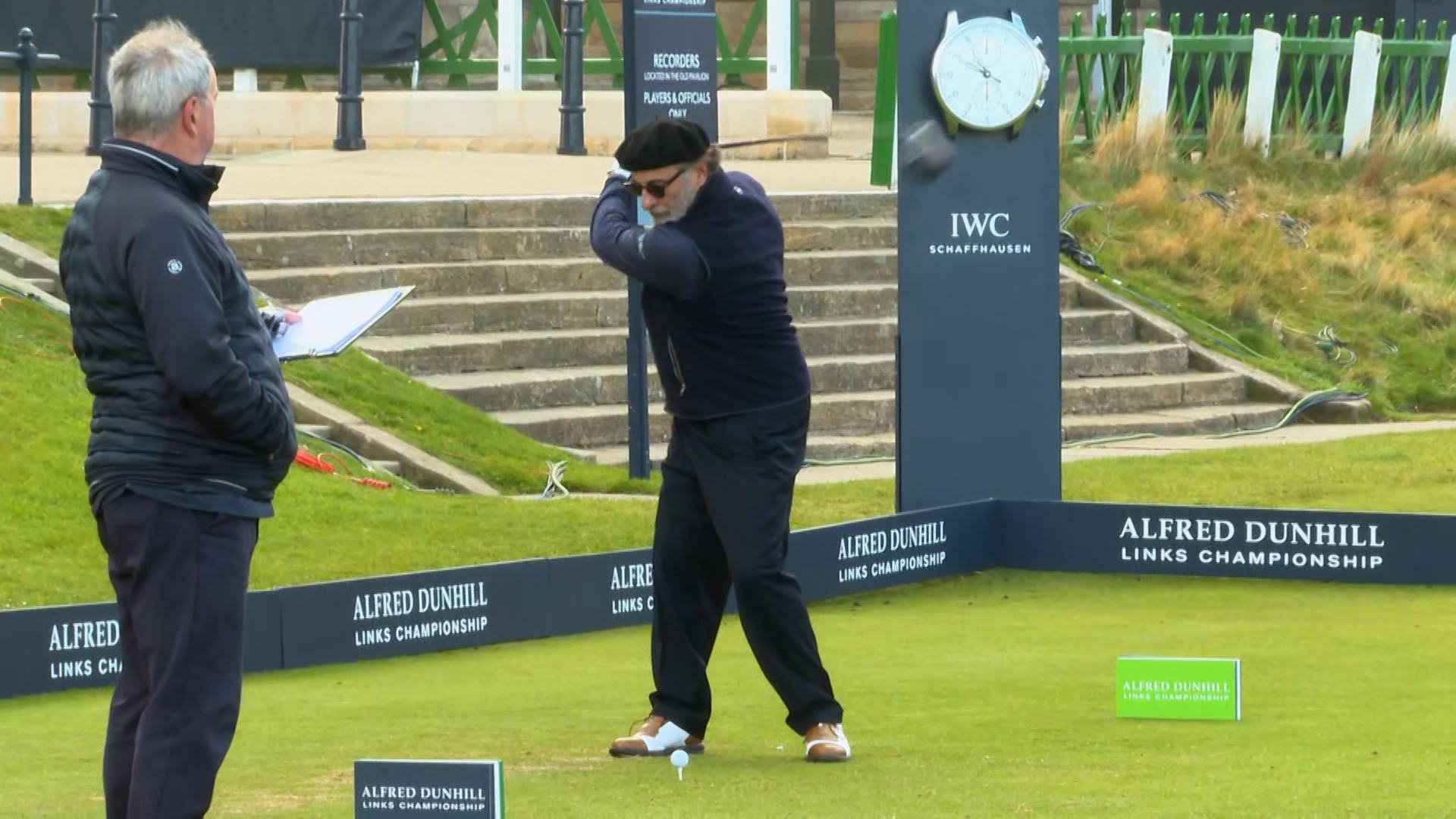 Andy Garcia tees off at the Old Course in St Andrews