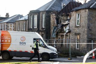 Man dies and three in hospital after explosion at block of flats in Alloa