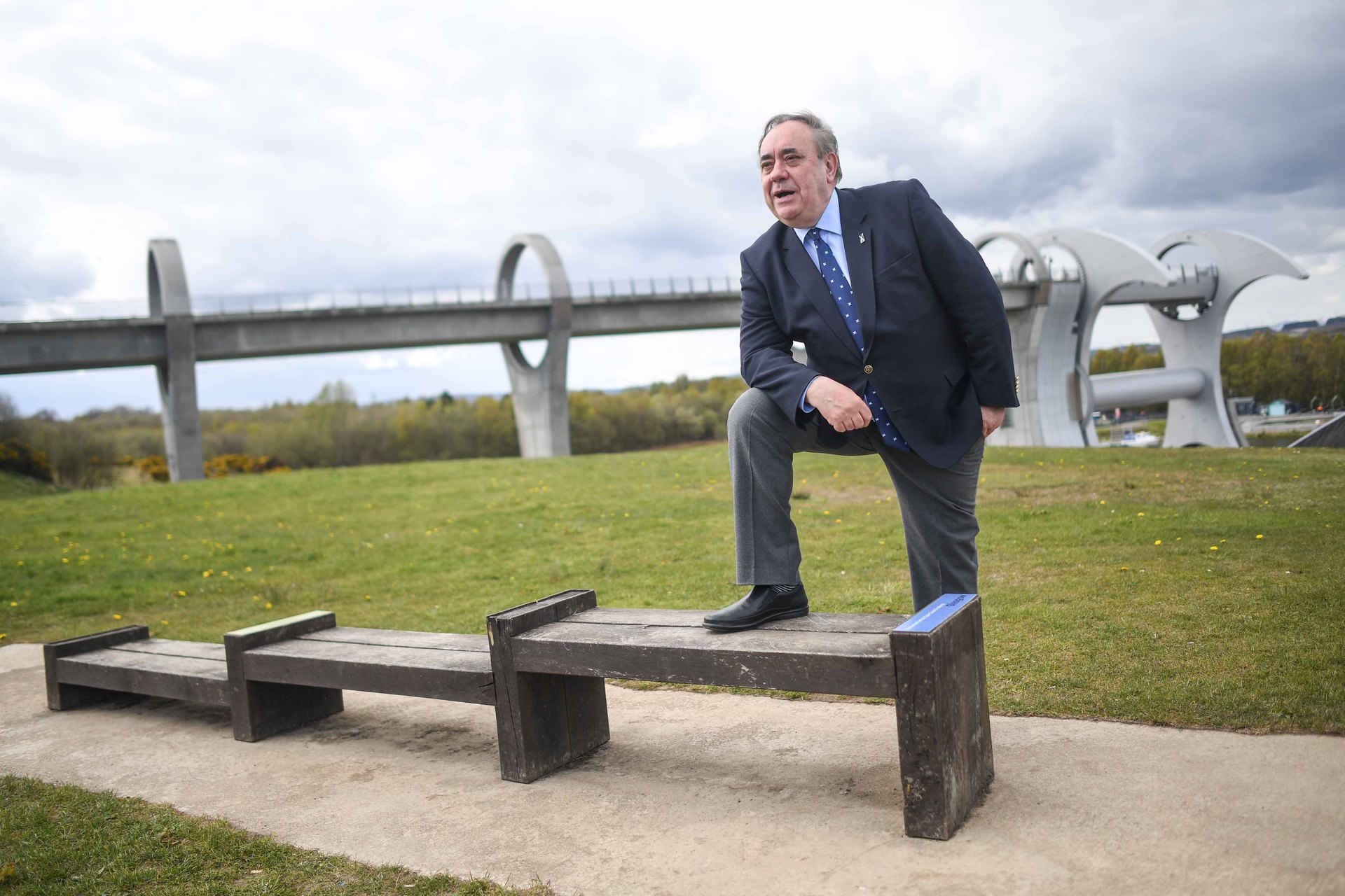 Alex Salmond, leader of the Alba Party, is seen during a campaign event at The Falkirk Wheel (Getty Images)