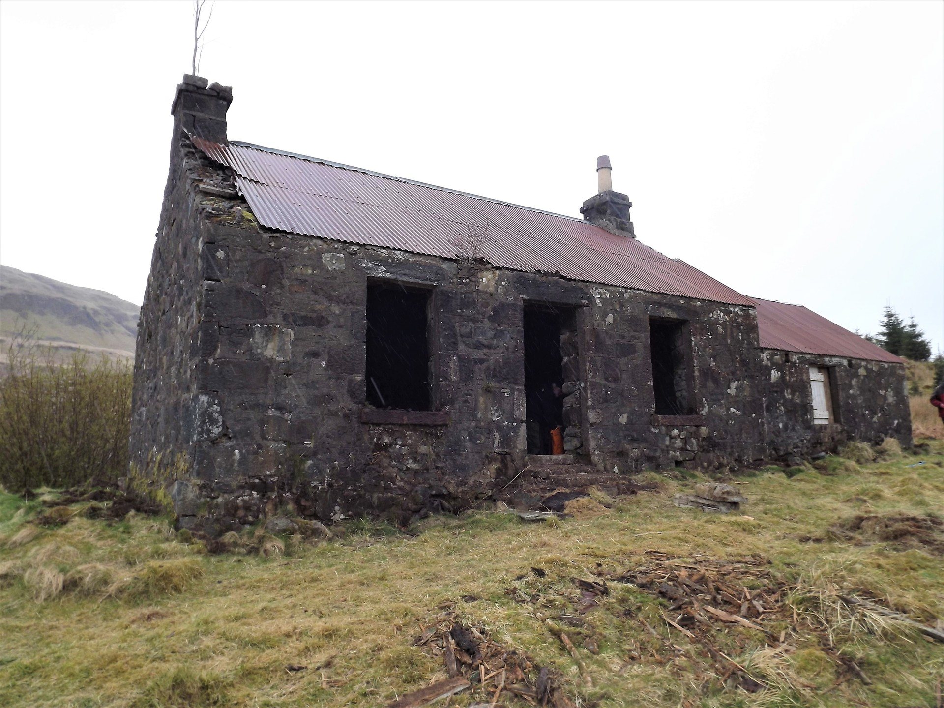 A before image of the remote bothy near Oban.