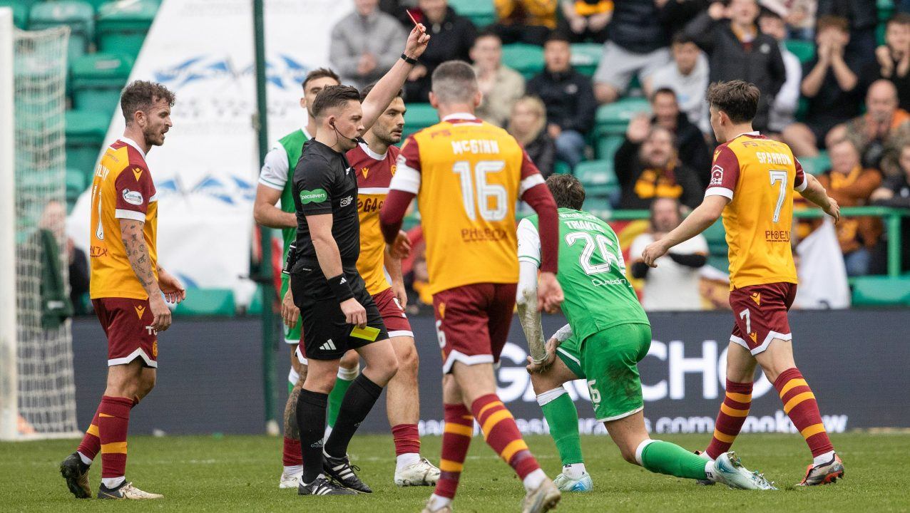 Nectar Triantis red card angers Hibernian boss David Gray