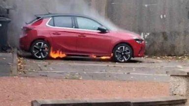 Man shocked as electric car suddenly bursts into flames in his driveway in Aberdeen