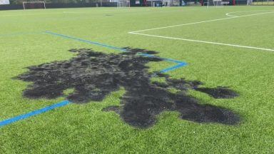 Drumchapel United football club launch fundraiser after pitch damaged by fireworks