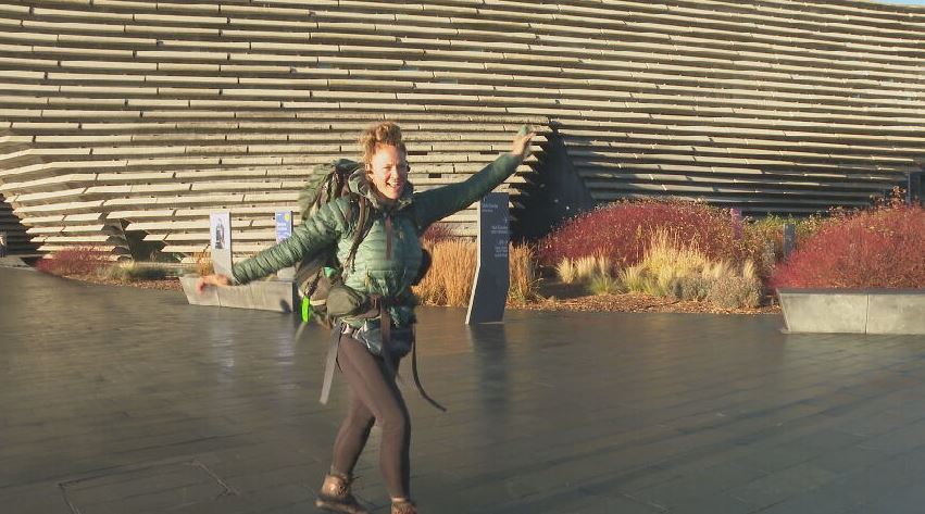 Explorer Linzi Bell passing through Dundee on her coastal adventure.