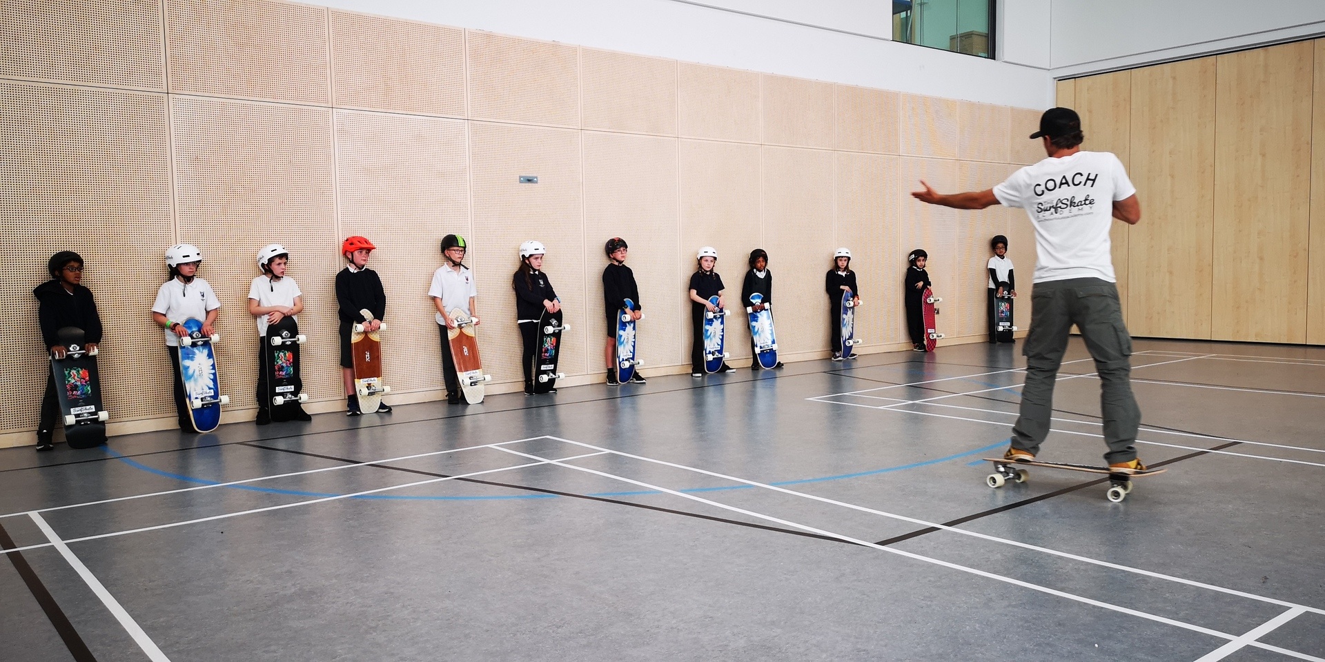 Getting on board with the basics of balance and control are skills learned on skateboards for the children taking part in the project at Calderwood Primary.