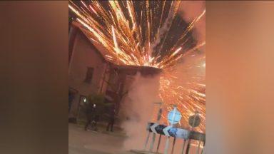 Police hit by fireworks and projectiles on Bonfire Night