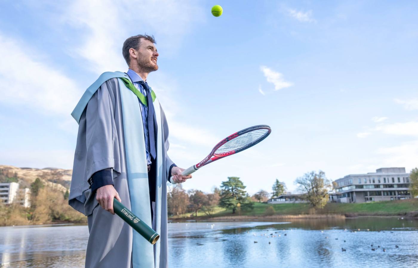 Jamie Murray receives honorary degree from University of Stirling.