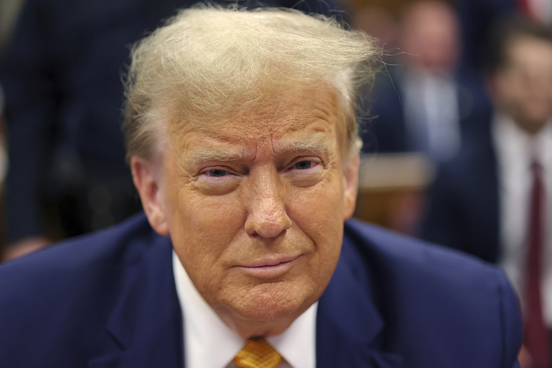 Former President Donald Trump appears at Manhattan criminal court before his trial in New York, Tuesday, May 14, 2024. (Michael M. Santiago/Pool Photo via AP)