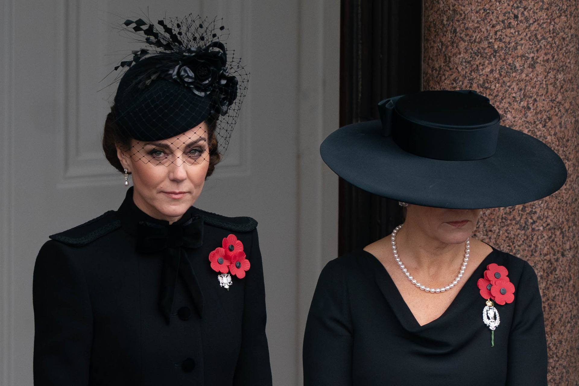 Kate and the Duchess of Edinburgh during the Remembrance Sunday service at the Cenotaph at the weekend (Stefan Rousseau/PA)