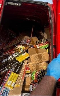 Man arrested after fireworks 'being sold to children' seized from van in Drumchapel.