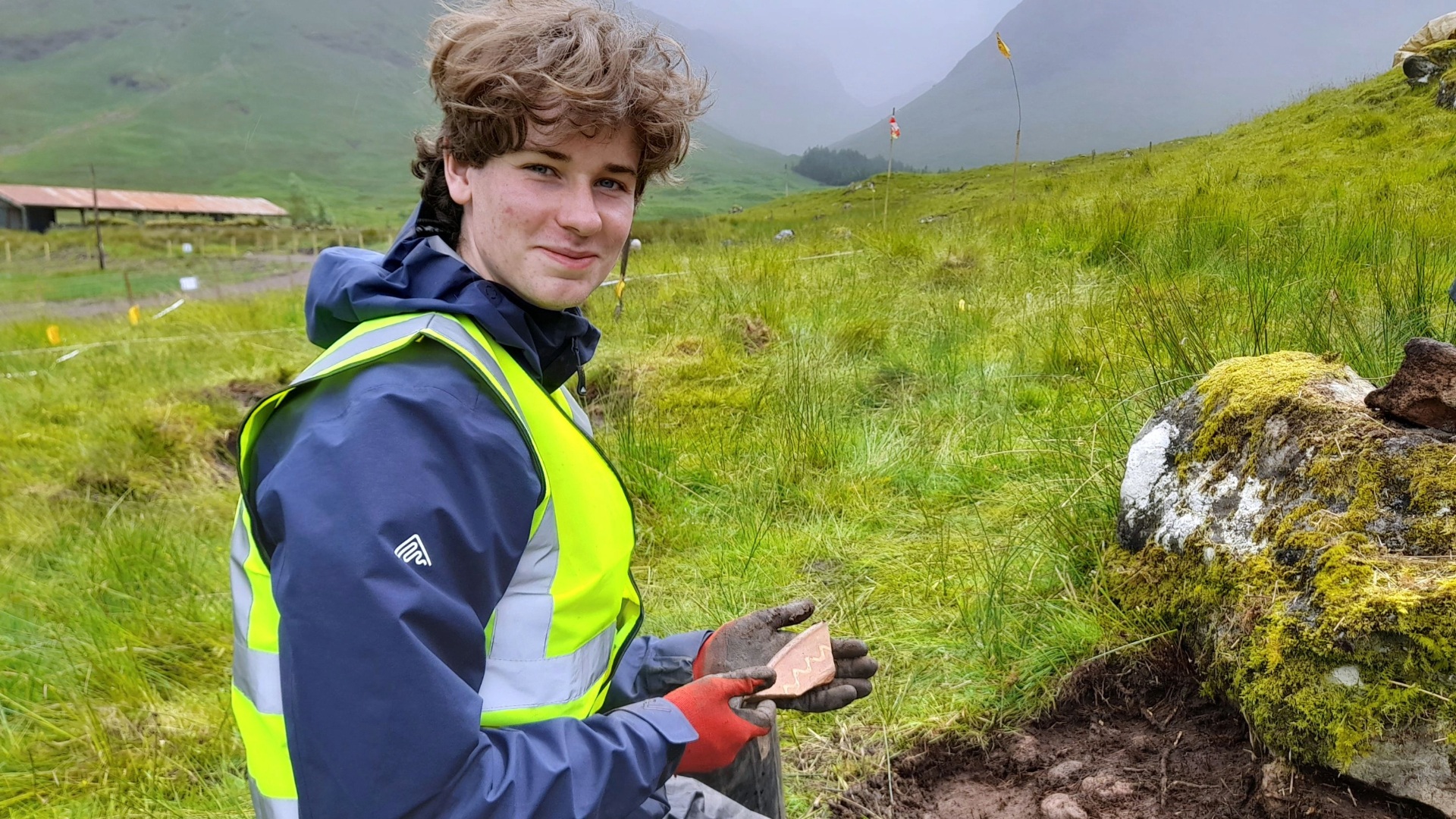 Pottery was found during the dig from as far away as France and Germany.