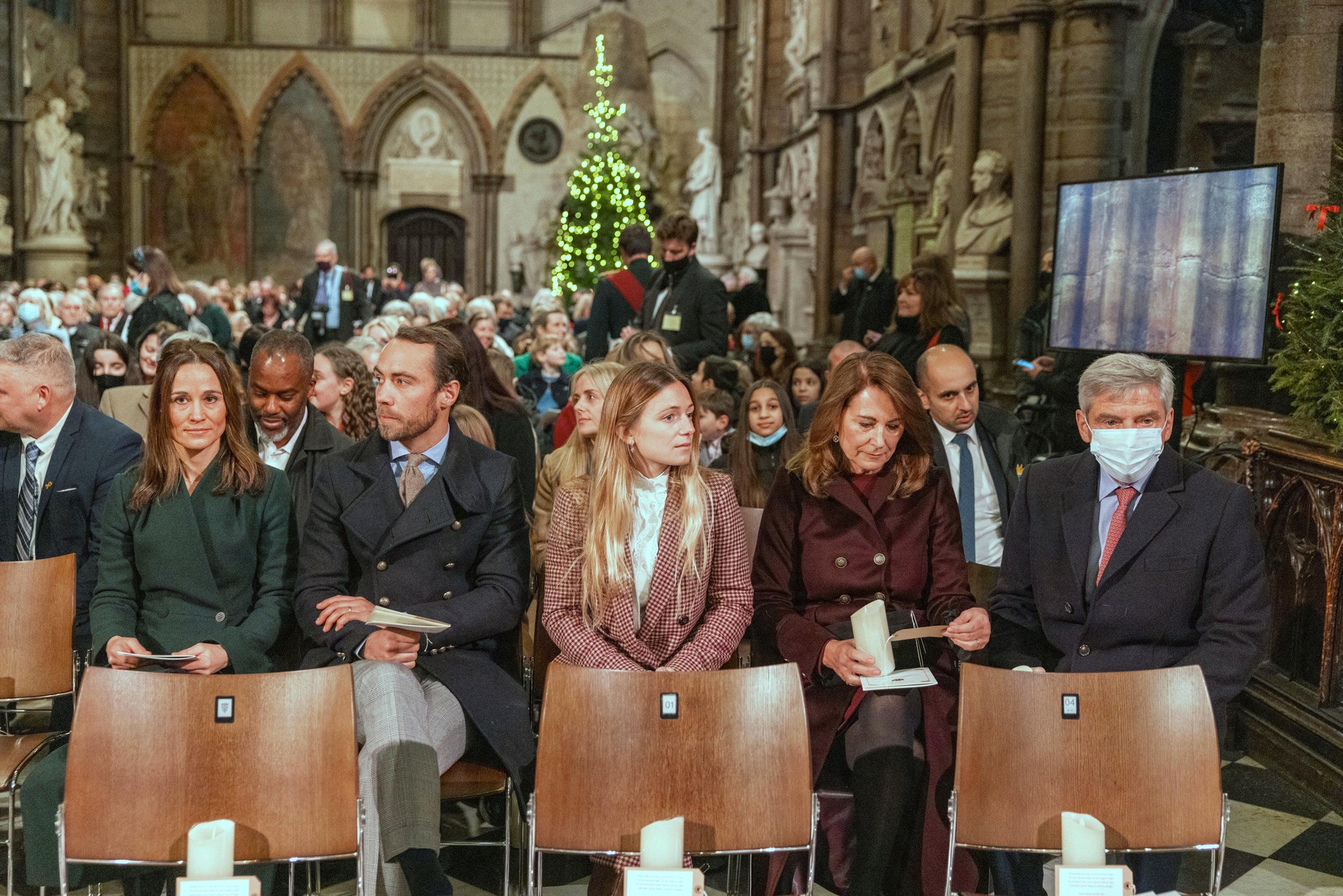 Kate’s family Pippa Matthews, James and Alizee Middleton, and Carole and Michael Middleton at the event in 2021 (Heathcliff O’Malley/PA).