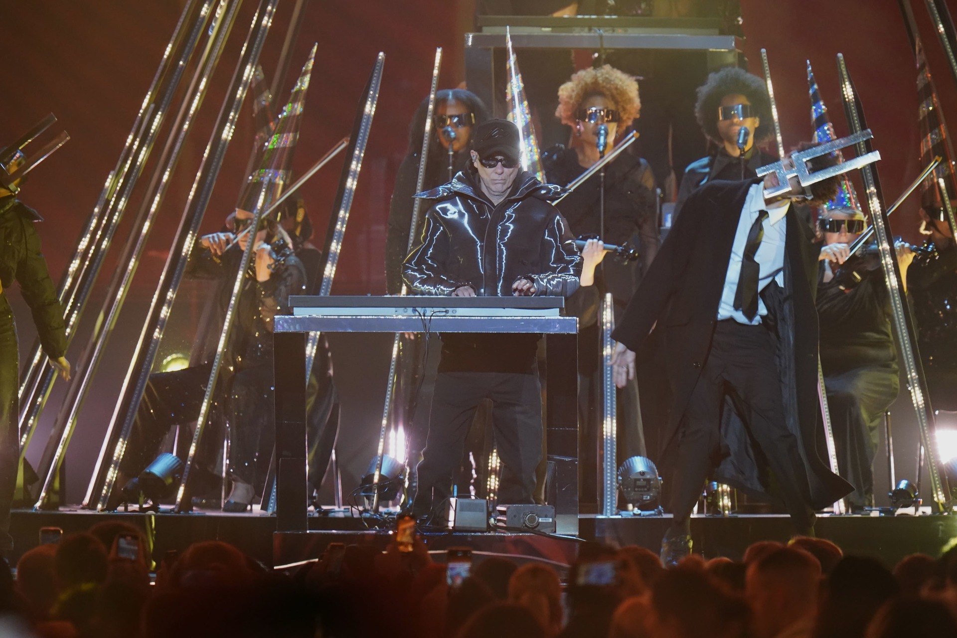 Chris Lowe of the Pet Shop Boys performs at the MTV Europe Music Awards (Ian West/PA). 