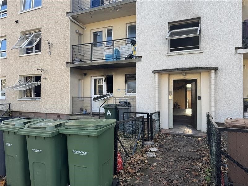 The fire broke out at an address on Niddrie Mill Crescent, Edinburgh