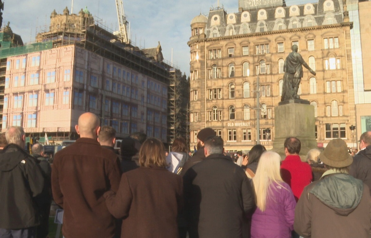 Hundreds gathered in Edinburgh on Monday to pay tribute. 