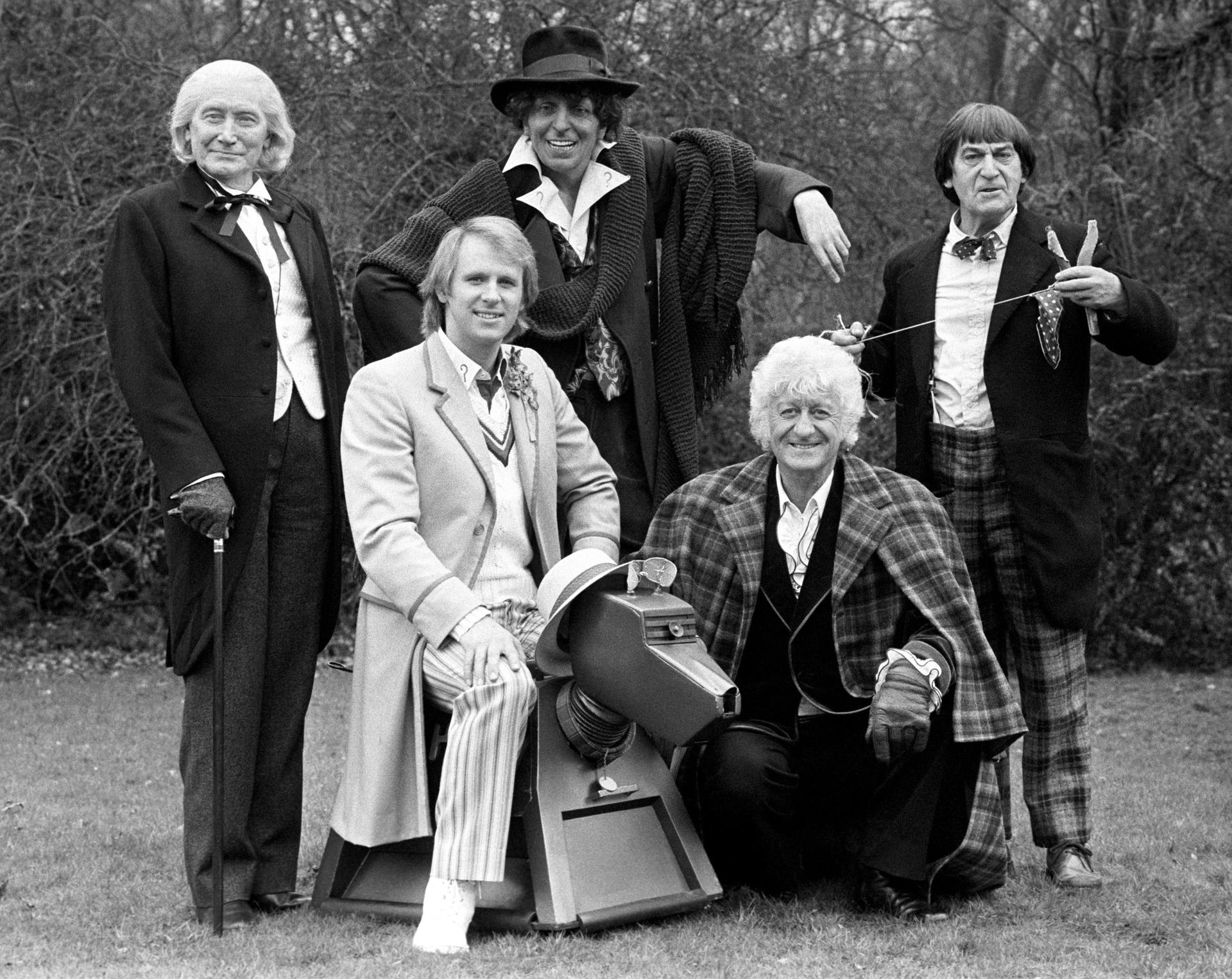 Patrick Troughton, far right, played the Second Doctor, before handing the role to Jon Pertwee (second from right), see with three other doctors, from left, Richard Hurndall, Peter Davidson and Tom Baker during the 20th anniversary episode The Five Doctors in 1983 (PA).  