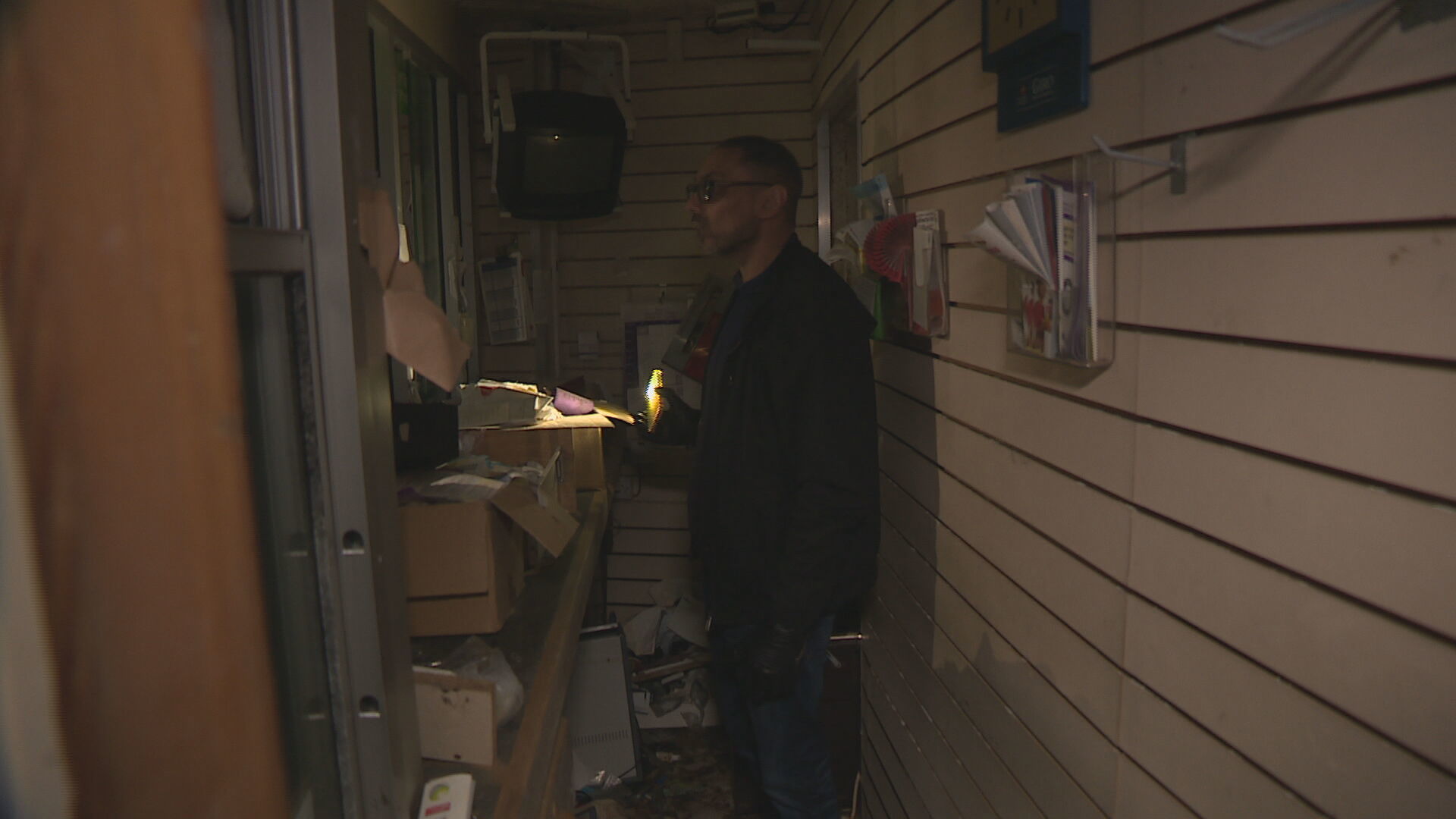 Ravinder inside the Post Office where his mother worked in Greenock