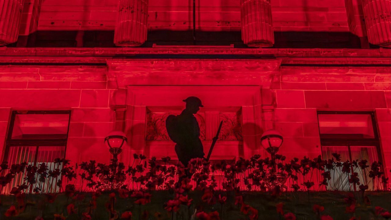 Glasgow school lights up red in memory of 177 pupils who lost lives on frontline