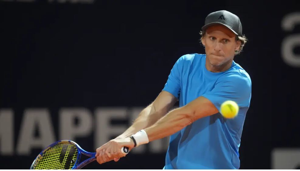 Former footballer Diego Forlan’s pro tennis debut ends in defeat