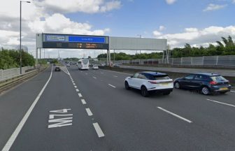 Section of M74 in Glasgow closed overnight after four-vehicle crash