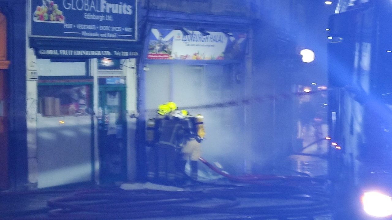 Fire crews called out to tackle Edinburgh grocery store blaze