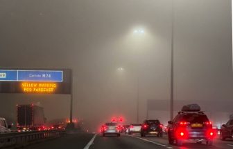 Met Office weather warning of ‘freezing fog’ as difficult conditions cause rush hour jam on M8